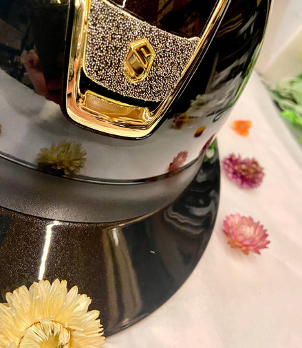 Samshield Miss Shield Glossy Black Trim Chrome Gold Blazon Crystal Fabric Metal Eclipse Samshield - Maddelin Equestrian Samshield