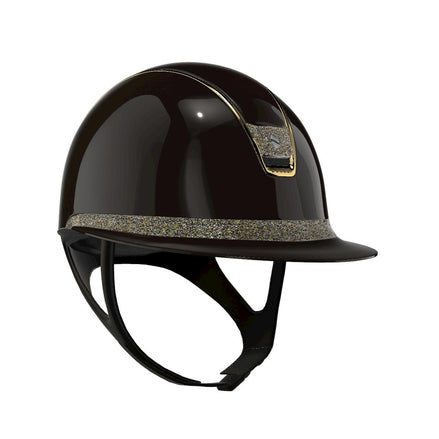 Samshield Miss Shield Glossy Brown Chrome Gold – Golden Topaz & Swarovski Bronze Samshield - Maddelin Equestrian