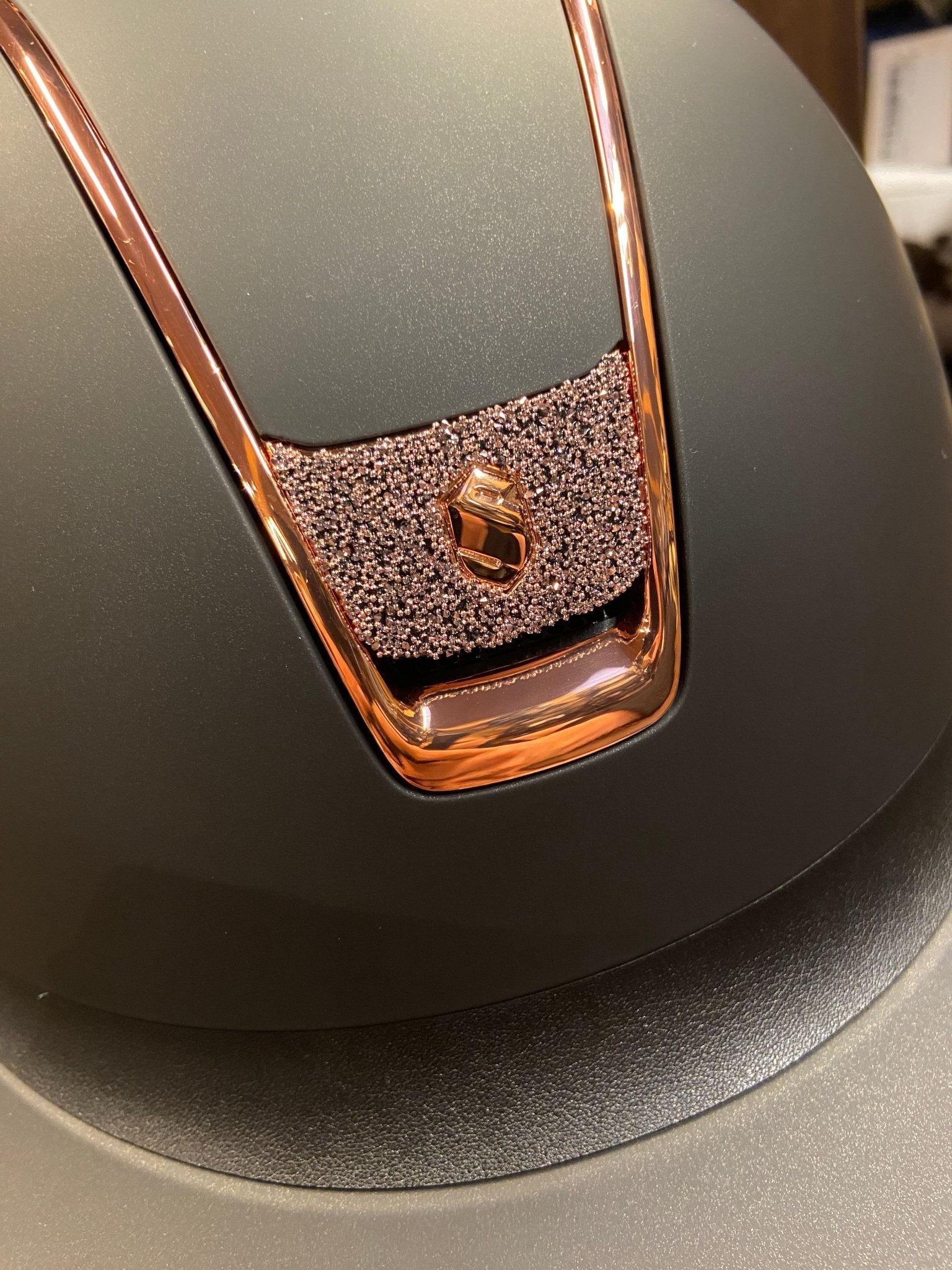 Samshield Miss Shield matt Black Chrome PinkGold Blazon Crystal Fabric Samshield - Maddelin Equestrian Samshield