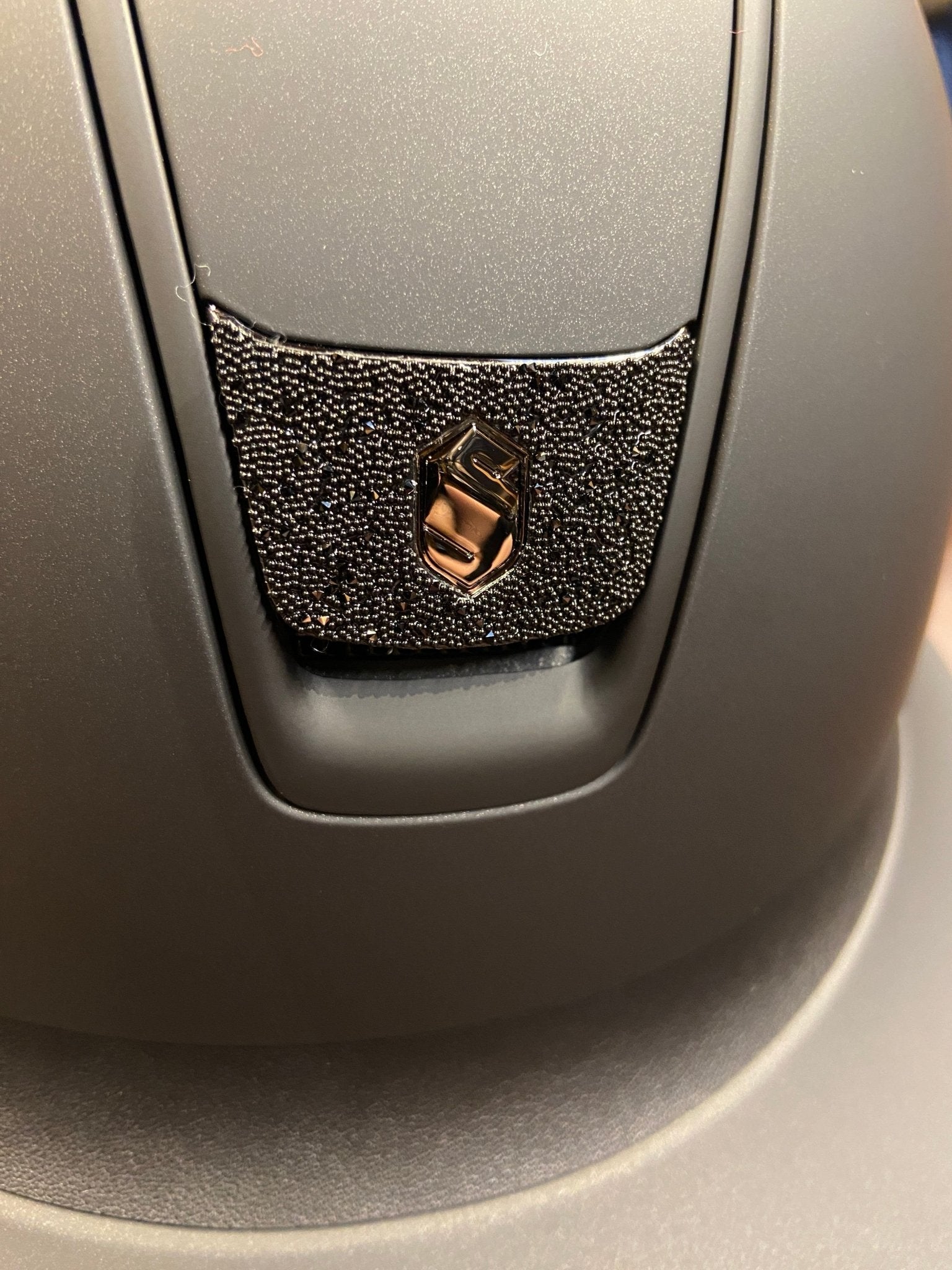 Samshield Miss Shield matt Black Matt Trim Crystal Fabric Black Samshield - Maddelin Equestrian Samshield