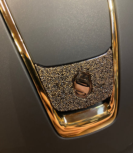 Samshield Miss Shield Matt Black Trim Chrome Gold Blazon Crystal Fabric MetalEclipse Samshield - Maddelin Equestrian Samshield