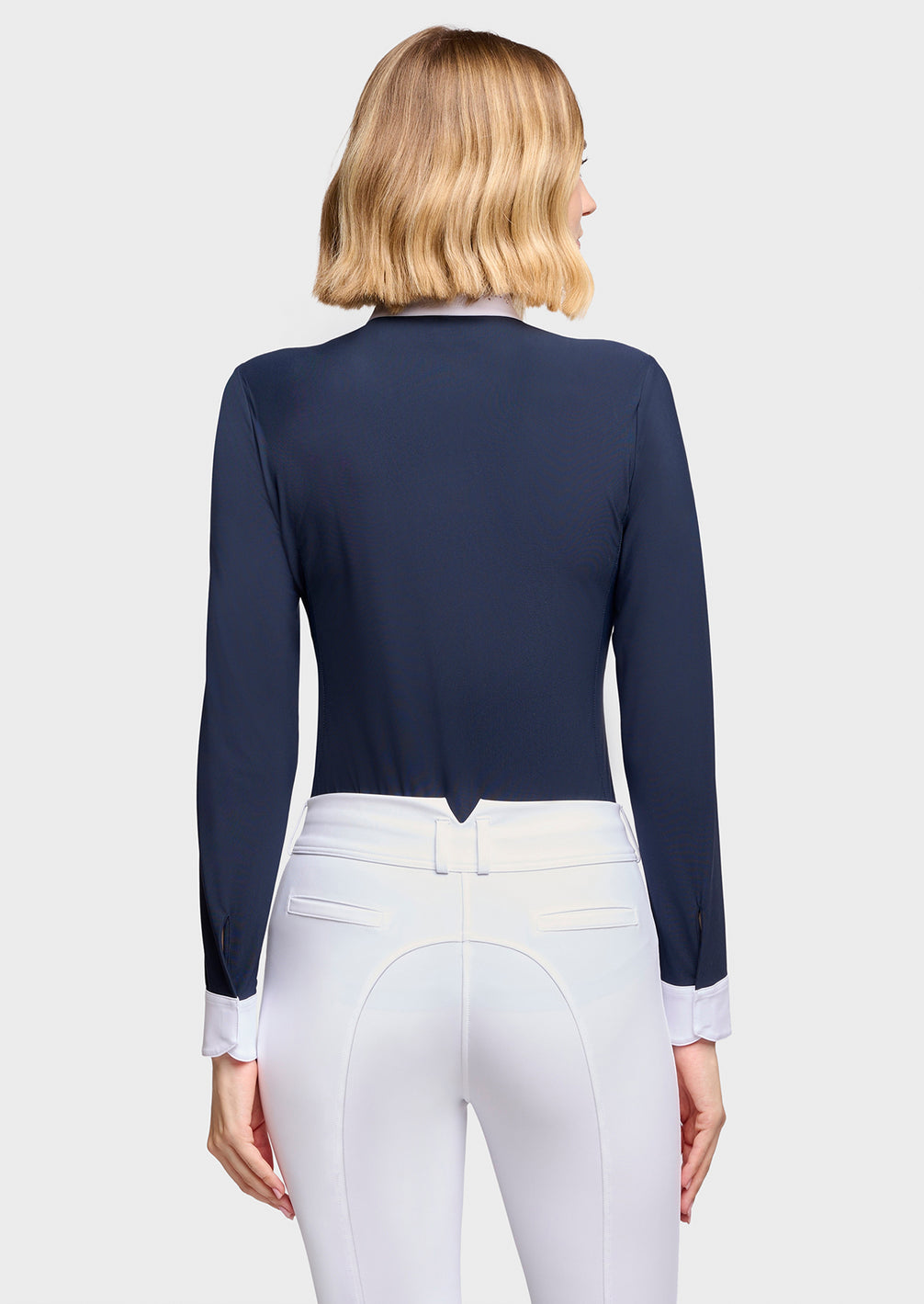 Samshield Olivia Wedstrijdshirt Lange Mouwen Dames FW26 Navy - achterkant - Maddelin Equestrian
