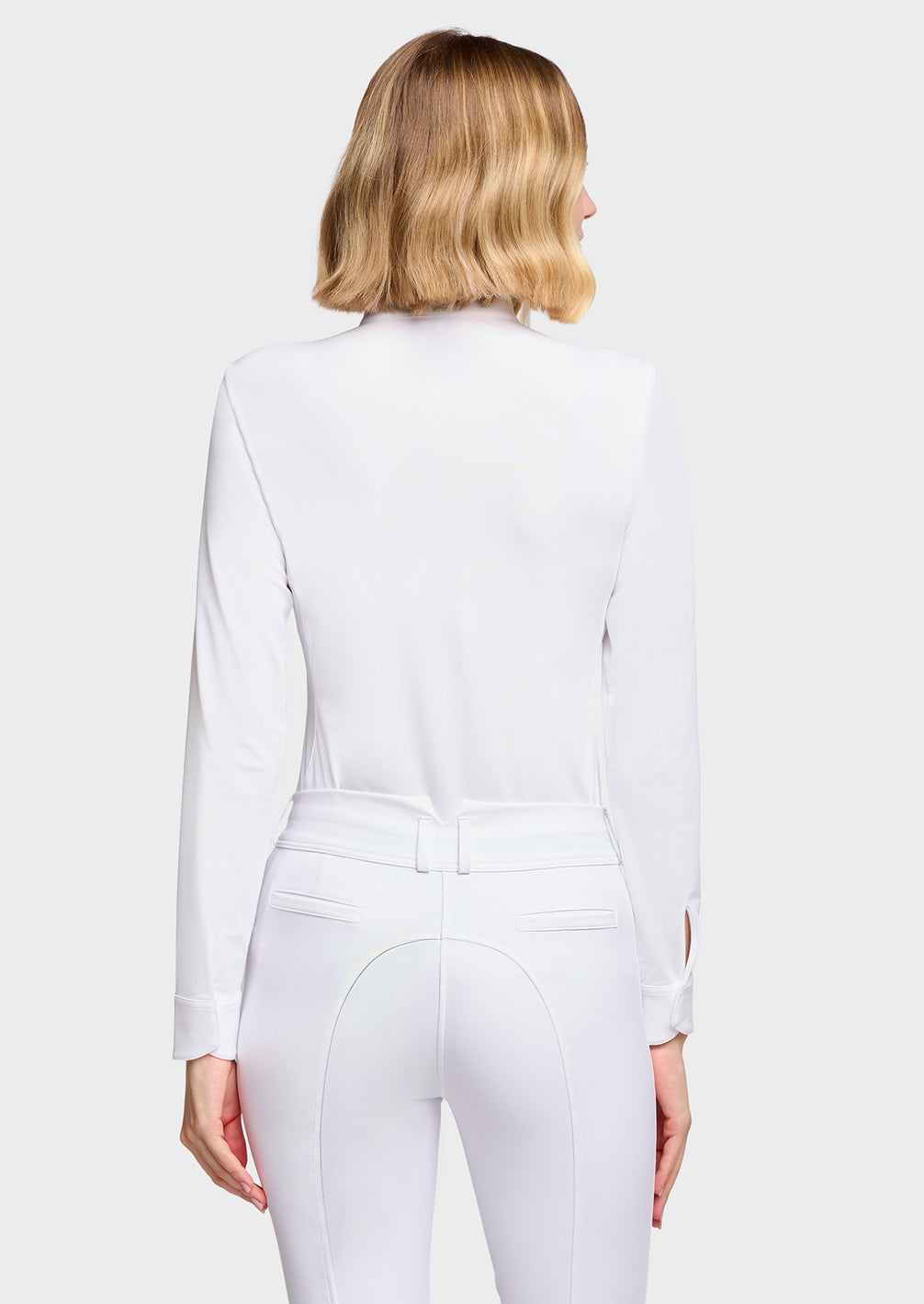 Samshield Olivia Wedstrijdshirt Lange Mouwen Dames FW26 Wit - achterkant - Maddelin Equestrian