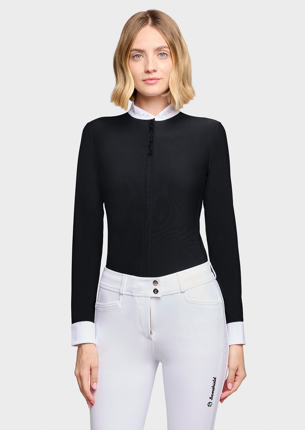 Samshield Olivia Wedstrijdshirt Lange Mouwen Dames FW26 Zwart - voorkant - Maddelin Equestrian