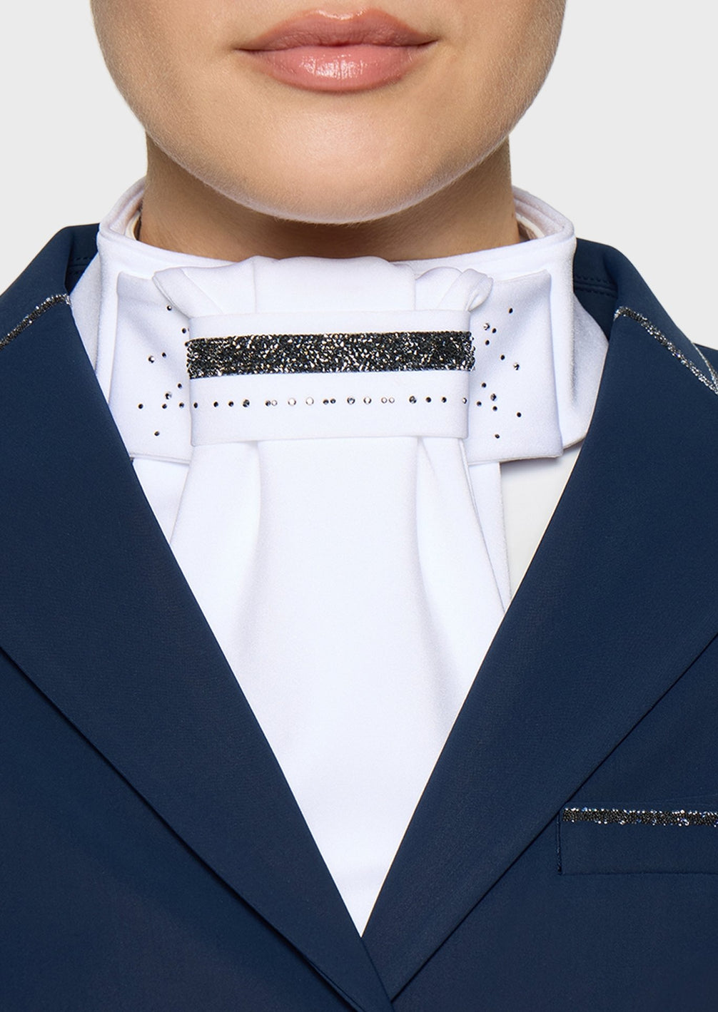 Samshield Plastron Premium FW26 Silver Shade - detail - Maddelin Equestrian