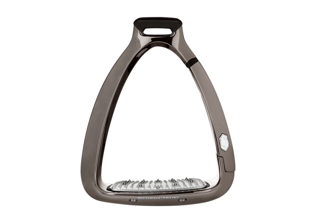 Samshield Shield Rup Safety Stirrup Chrome Black Beugels - Maddelin Equestrian Samshield
