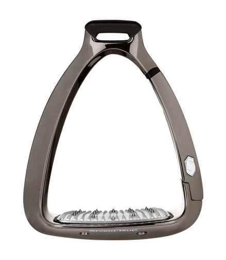 Samshield Shield Rup Safety Stirrup Chrome Black Beugels - Maddelin Equestrian Samshield
