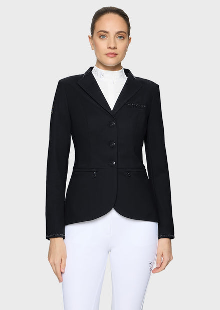 Samshield Victorine Crystal Fabric Wedstrijdjas Dames FW26 Zwart - voorkant - Maddelin Equestrian