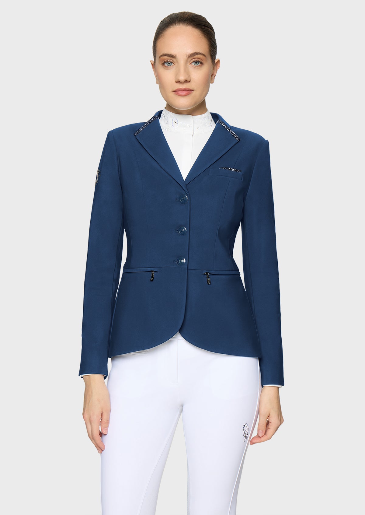 Samshield Victorine Premium Wedstrijdjas Dames FW26 Cosmic Blue - voorkant - Maddelin Equestrian