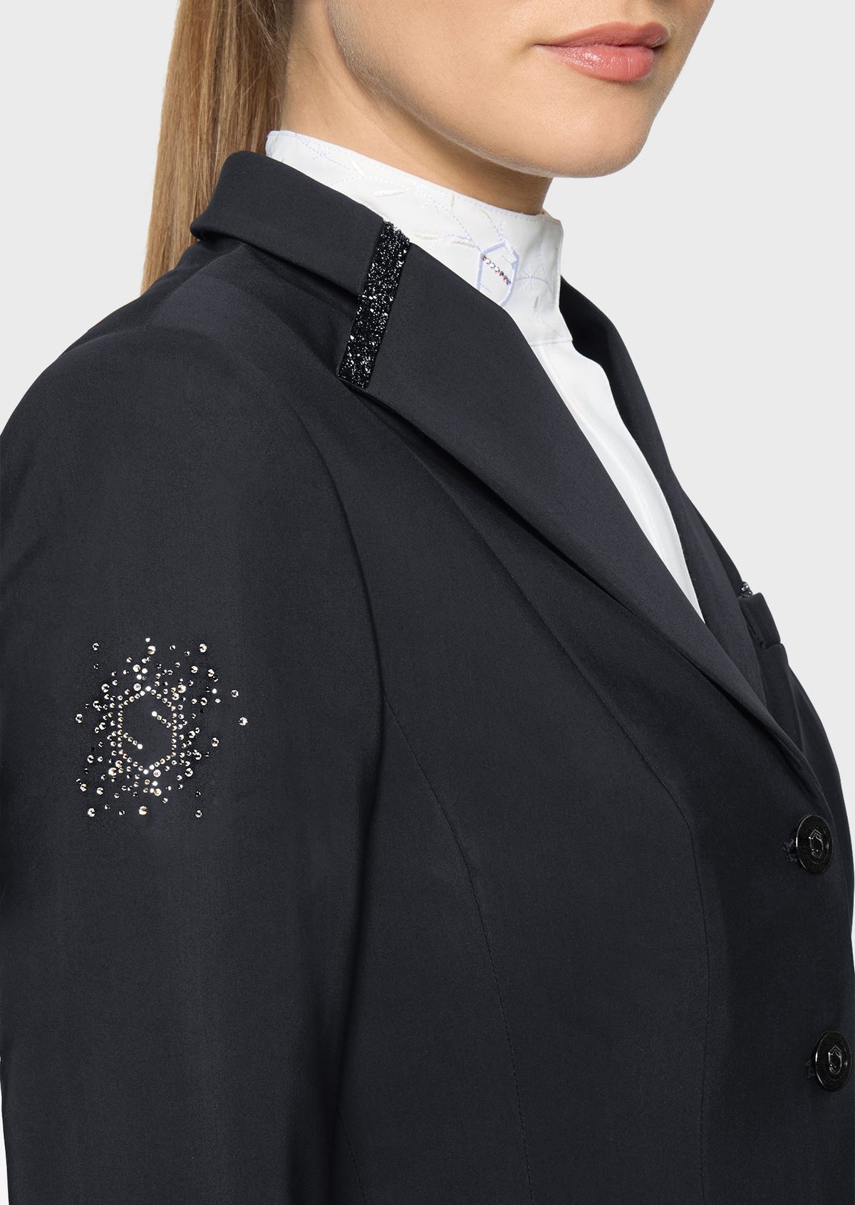 Samshield Victorine Premium Wedstrijdjas Dames FW26 Zwart - detail - Maddelin Equestrian