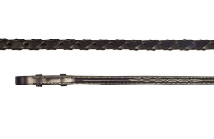 Schockemöhle Hunter Laced Fancy Reins Hooks Embroidered Teugels - Maddelin Equestrian Schockemohle