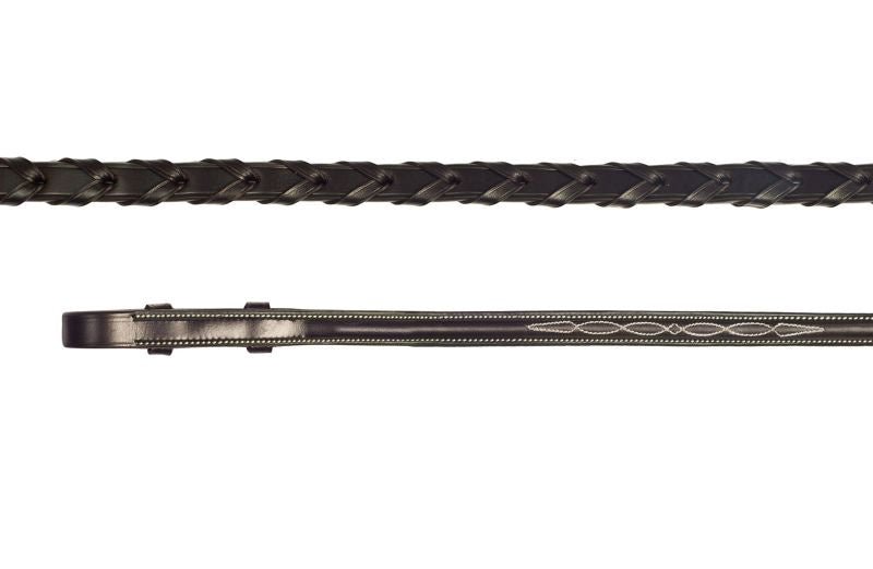 Schockemöhle Hunter Laced Fancy Reins Hooks Embroidered Teugels - Maddelin Equestrian Schockemohle