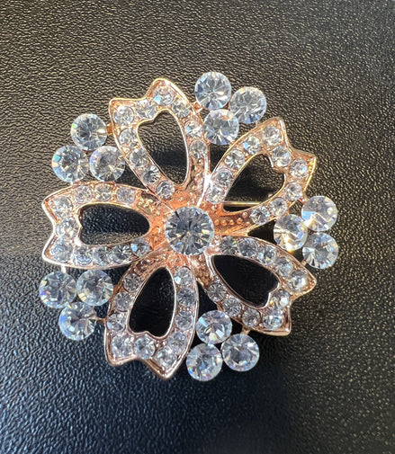 SD Classic Stock Pin In Rosegold Crystal Wedstrijd Accessoires - Maddelin Equestrian SD Design