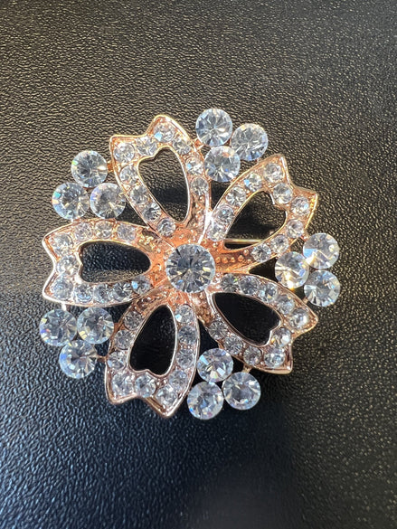 SD Classic Stock Pin In Rosegold Crystal Wedstrijd Accessoires - Maddelin Equestrian SD Design