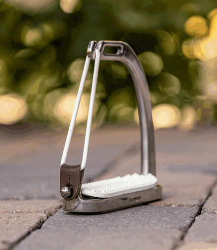 Sprenger Peacock Stirrups with rubber ring - Stainless steel; size 110 mm Black rubber pad Beugels - Maddelin Equestrian Sprenger
