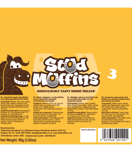 Stud Muffins 3pcs Snoepjes en likstenen - Maddelin Equestrian Stud Muffins