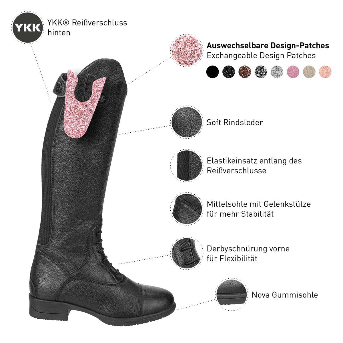 Suedwind Nova Kids Fun Leder rijlaarzen - Convertibel Rijlaarzen - Maddelin Equestrian Suedwind