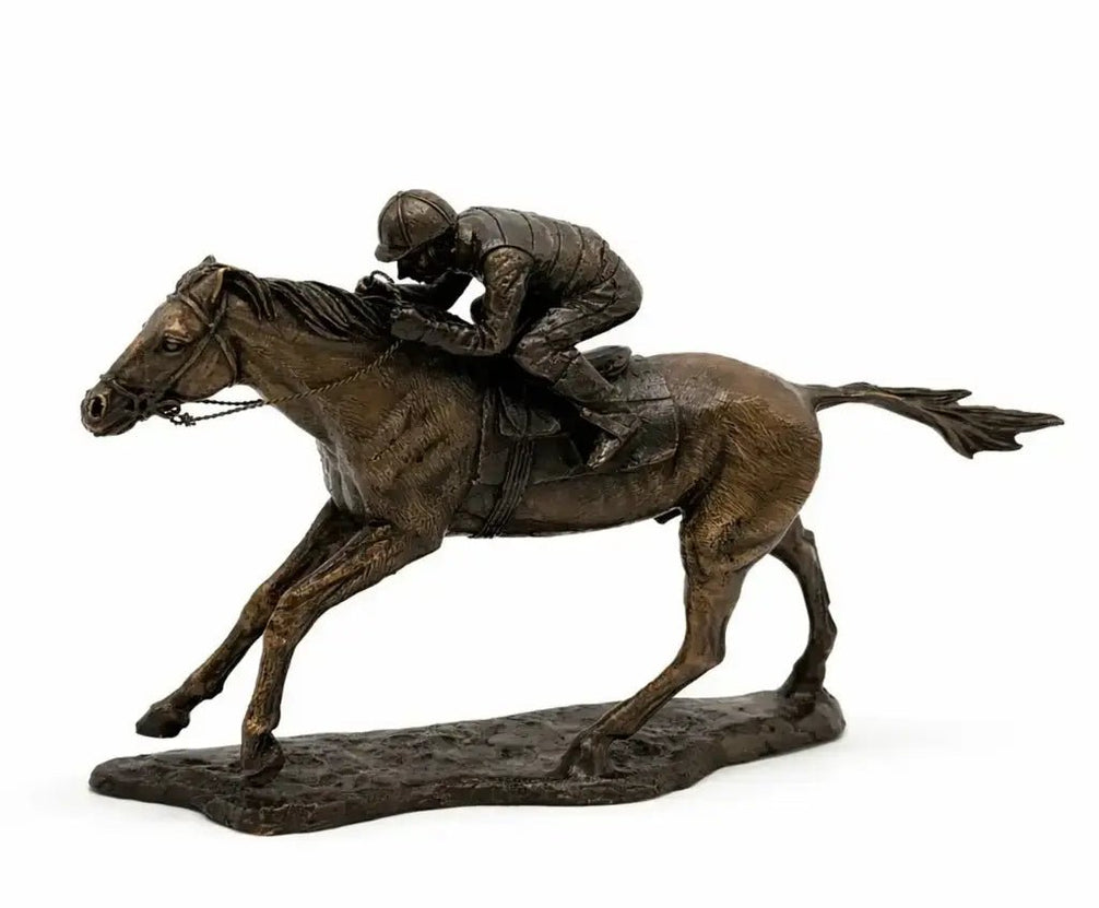 Thermobrass Bronzen Beeld Jockey op Paard Klein | Maddelin Equestrian