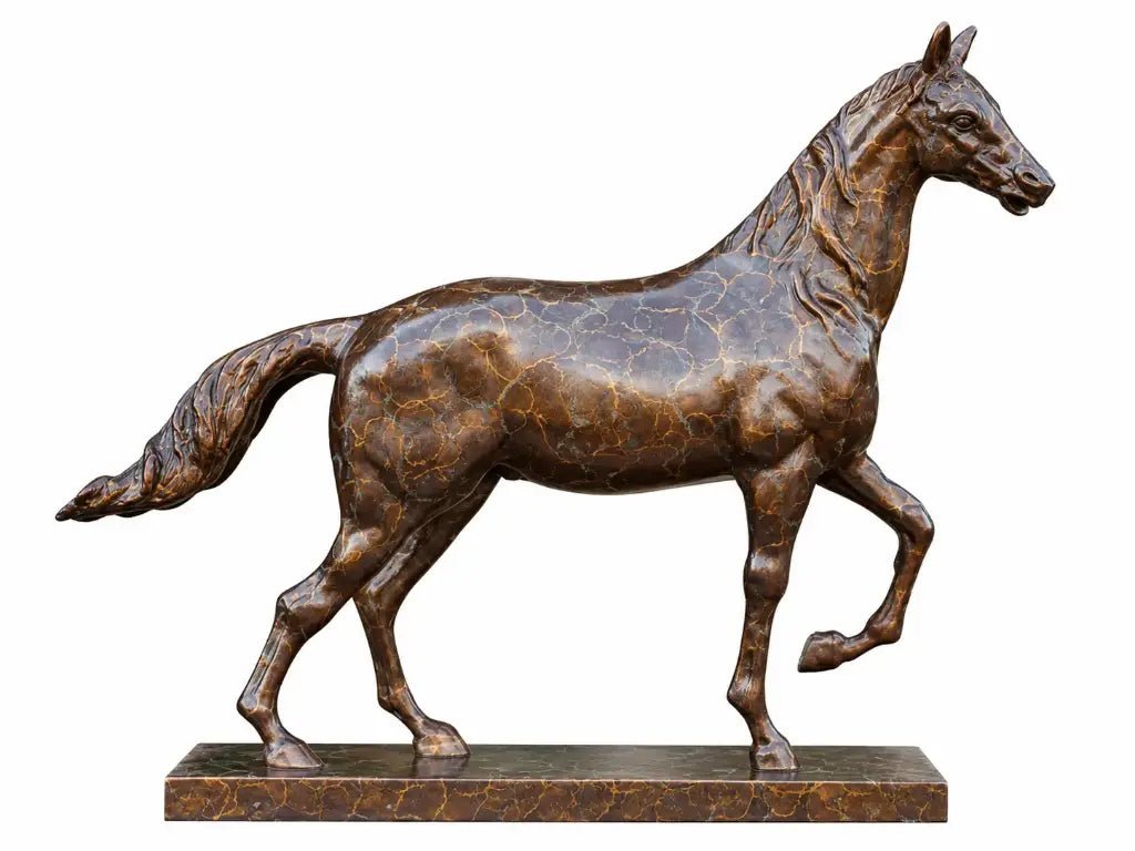 Thermobrass Bronzen Beeld Paard op Rechthoekige Voet | Maddelin Equestrian