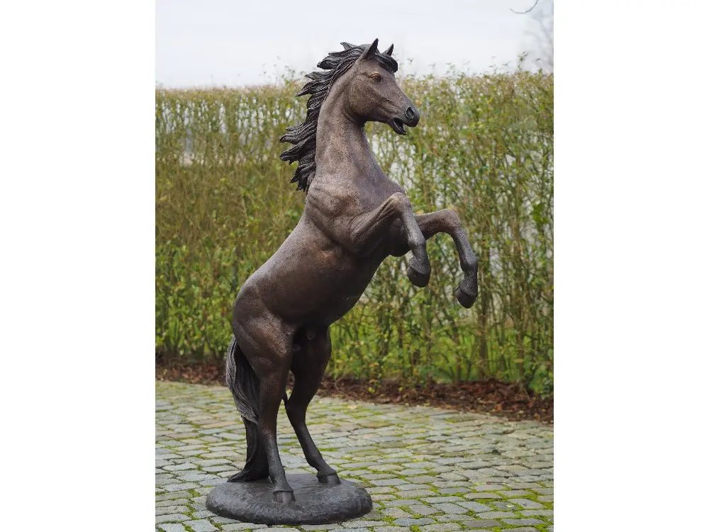 Thermobrass Bronzen Beeld Steigerend Paard 185 cm | Maddelin Equestrian