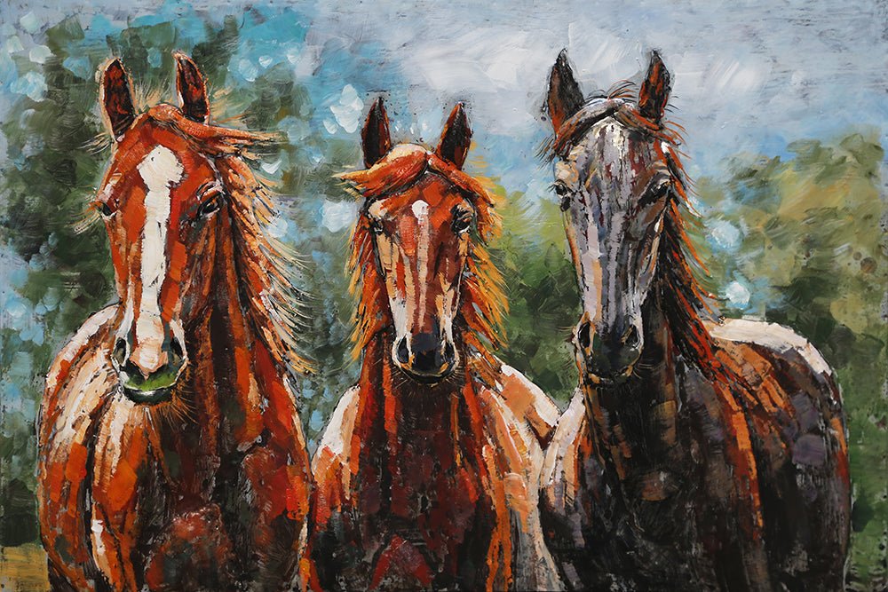 Thermobrass Metalen 3D Schilderij 3 Paarden | Maddelin Equestrian