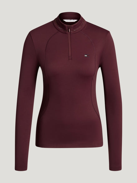 Tommy Hilfiger Cady 1/4 Zip Rhinestone Training Top Dames Dames Shirts - Maddelin Equestrian
