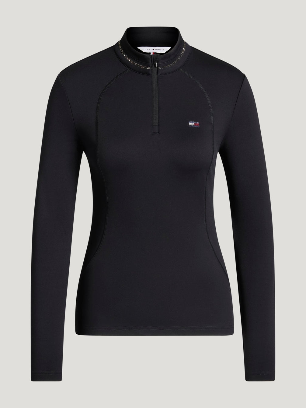 Tommy Hilfiger Cady 1/4 Zip Rhinestone Training Top Dames Dames Shirts - Maddelin Equestrian