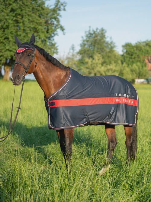 Tommy Hilfiger Equestrian Kingston Light & Dry Color Block Paardendeken Desert Sky Zweetdekens - Maddelin Equestrian