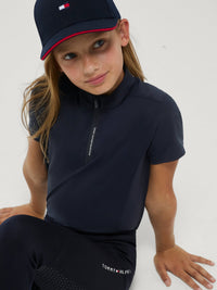 Tommy Hilfiger Equestrian Palma 1/4 Training Top Kids Dames Shirts - Maddelin Equestrian Tommy Hilfiger Equestrian