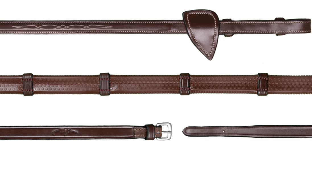 Dy'on 1/2 (13mm) Rubber Teugels 7 Lederen Stops Hunter Coll.