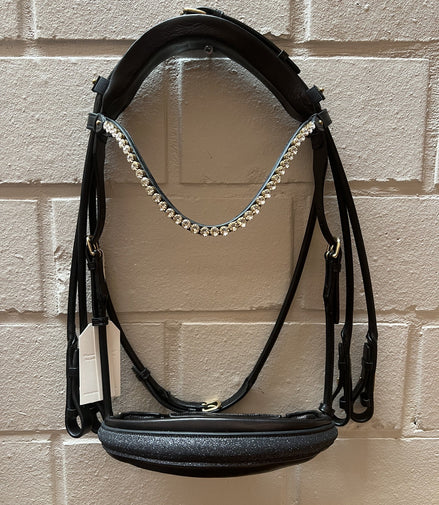 Utzon Edinburgh Stang & Trens Crystal Brass With Elegant Browband Clear Stang & Trens - Maddelin Equestrian Utzon Equestrian