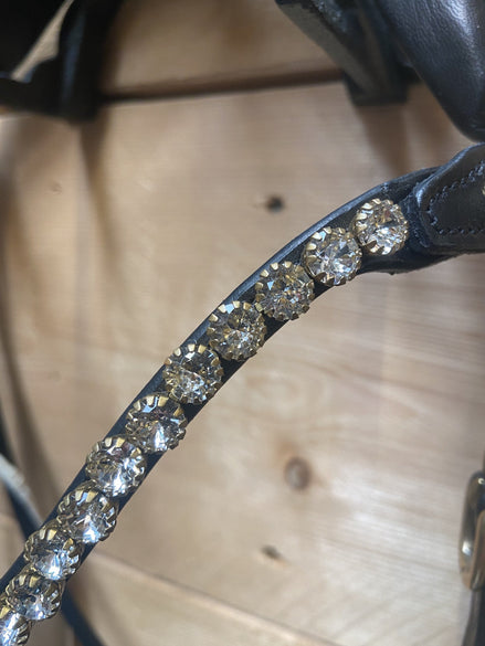 Utzon Olympic Stang & Trens Crystal Brass Elegant Frontriem Clear Stang & Trens - Maddelin Equestrian Utzon Equestrian