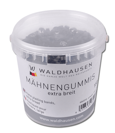 Waldhausen Vlechtelastiekjes Extra Breed Zwart Borstels & toebehoren - Maddelin Equestrian Waldhausen