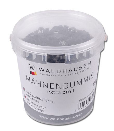 Waldhausen Vlechtelastiekjes Extra Breed Zwart Borstels & toebehoren - Maddelin Equestrian Waldhausen