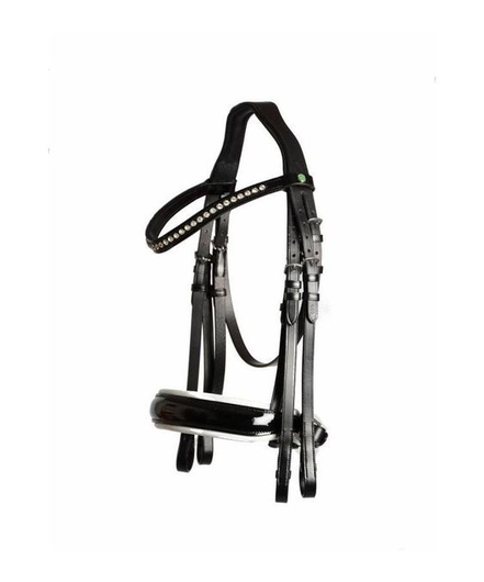 LJ Leathers Superior Stang en Trens hoofdstel Lak  crystals excl. teugels