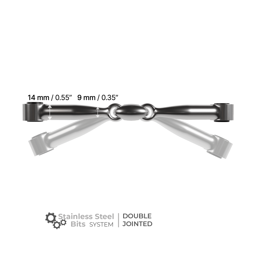 Winderen Mondstuk Dubbel Gebroken Stainless Steel Toebehoren bitten - Maddelin Equestrian Winderen